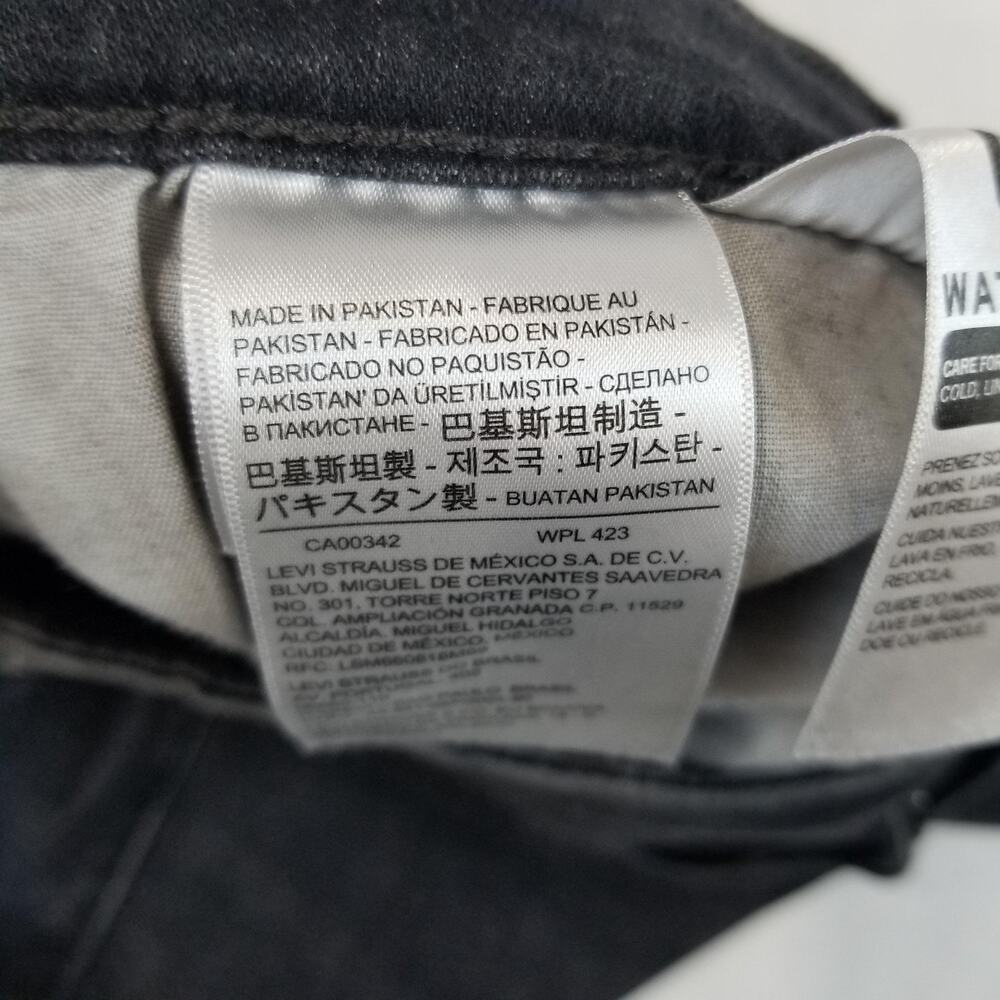 Levis Mid Rise Skinny Jeans Womens 16 Black Stretch Sculpt W33 L30 NWT Pants - Picture 11 of 16